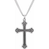 Sterling Silver Fancy Cross Pendant